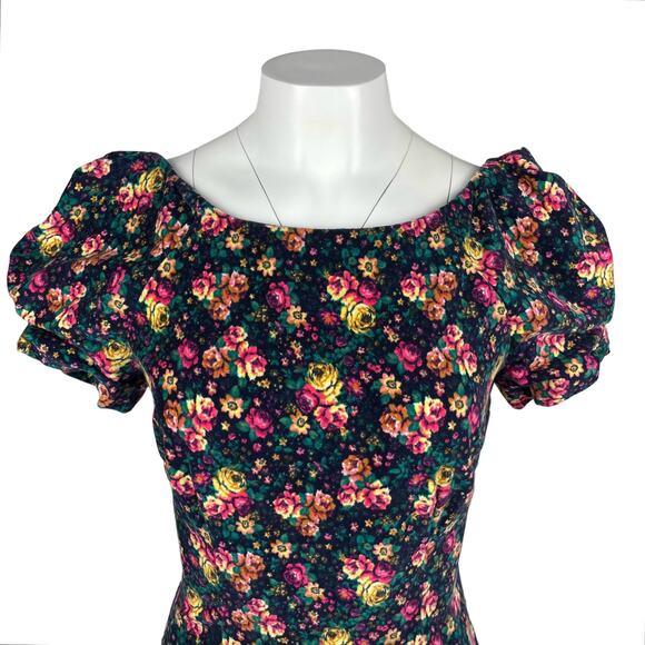 FARM RIO Brazil Floral Puff Sleeve Dress Sz Medium - Picture 2 of 7
